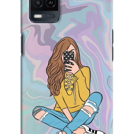 Selfie Girl Oppo A54 Hard Case Back Cover by Casekaro