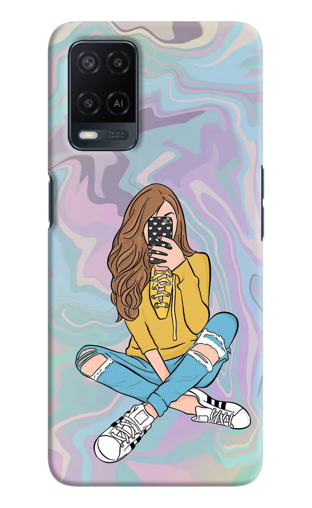 Selfie Girl Oppo A54 Hard Case Back Cover by Casekaro