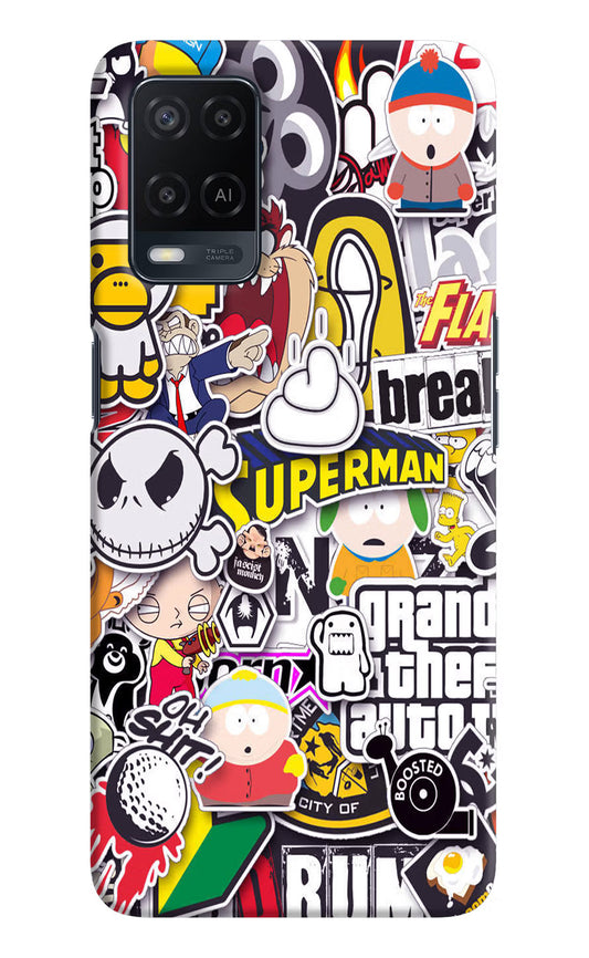 Sticker Bomb Oppo A54 Hard Case Back Cover by Casekaro