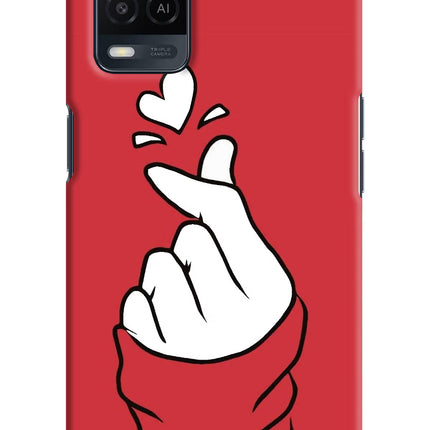 Korean Love Sign Oppo A54 Hard Case Back Cover by Casekaro