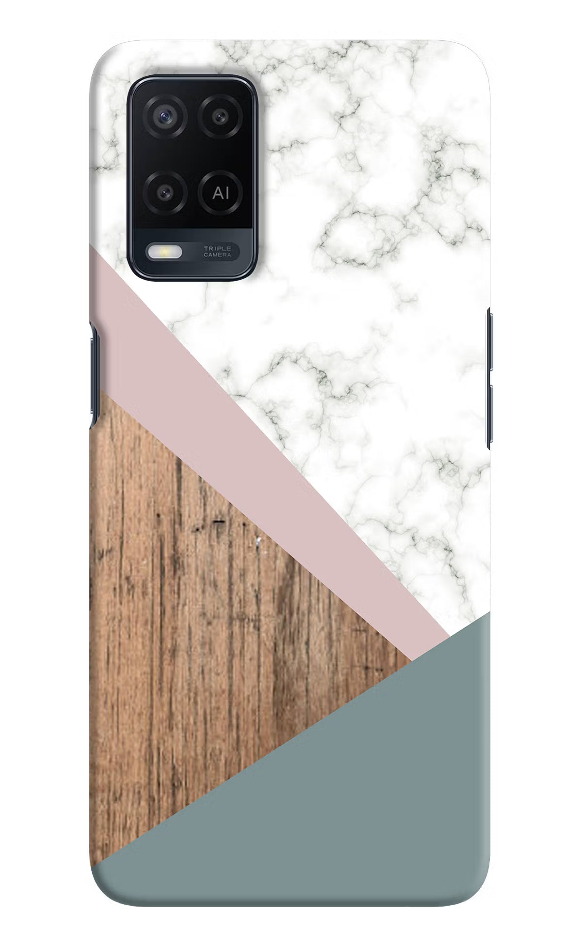 Marble wood Abstract Oppo A54 Hard Case Back Cover by Casekaro