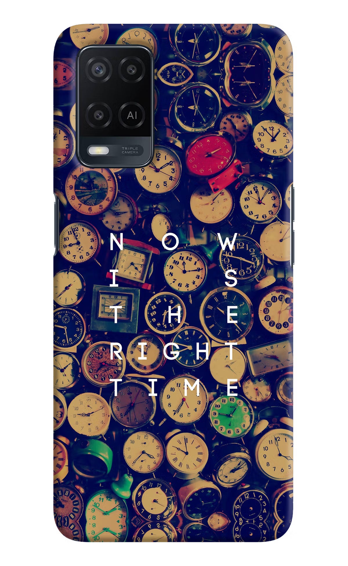 Now is the Right Time Quote Oppo A54 Hard Case Back Cover by Casekaro