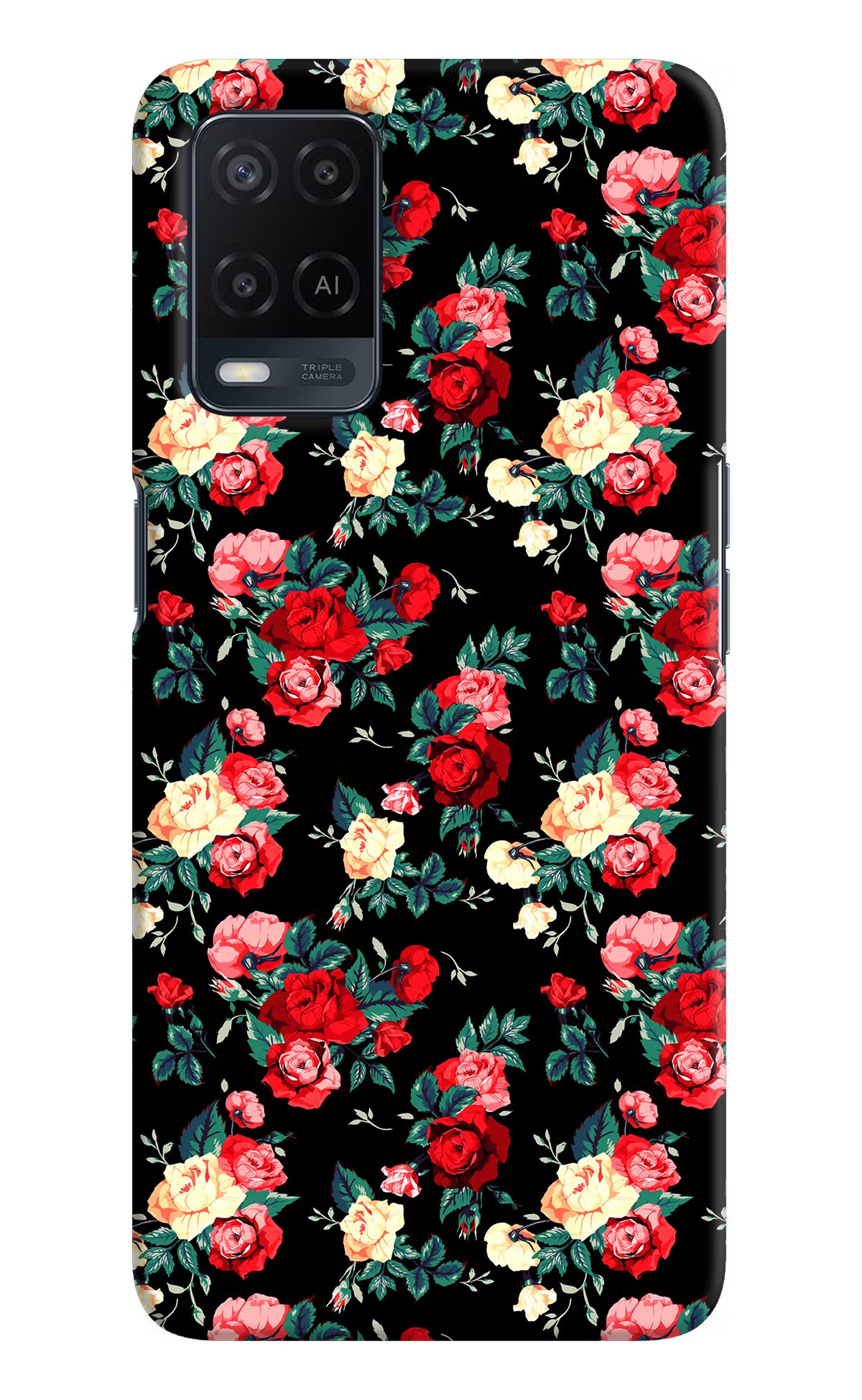 Rose Pattern Oppo A54 Hard Case Back Cover by Casekaro