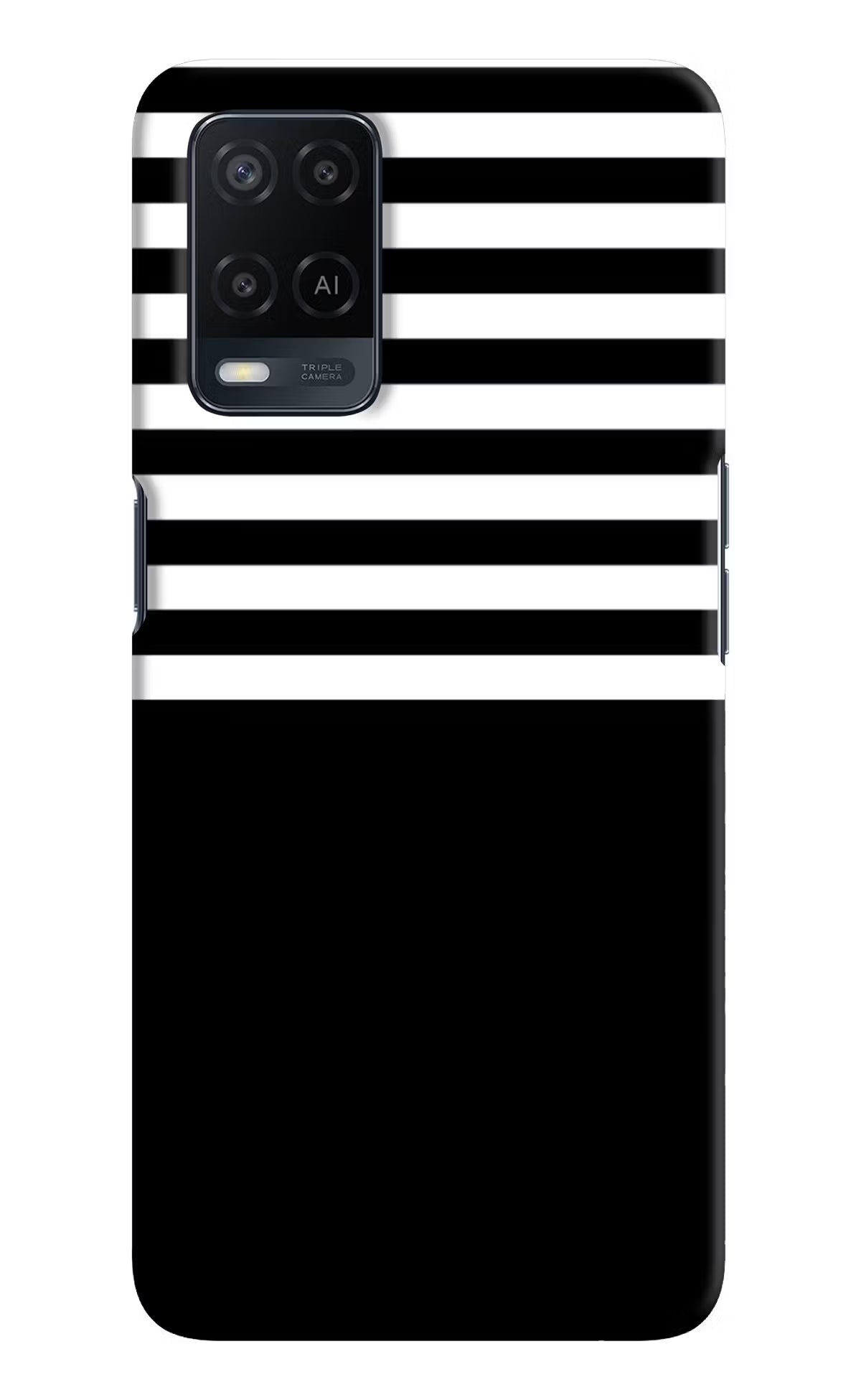 Black and White Print Oppo A54 Hard Case Back Cover by Casekaro