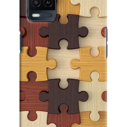 Wooden Puzzle Oppo A54 Hard Case Back Cover by Casekaro