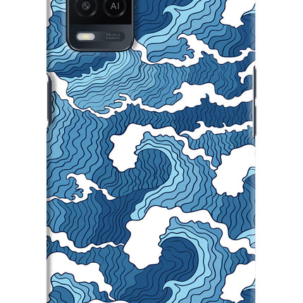 Blue Waves Oppo A54 Hard Case Back Cover by Casekaro