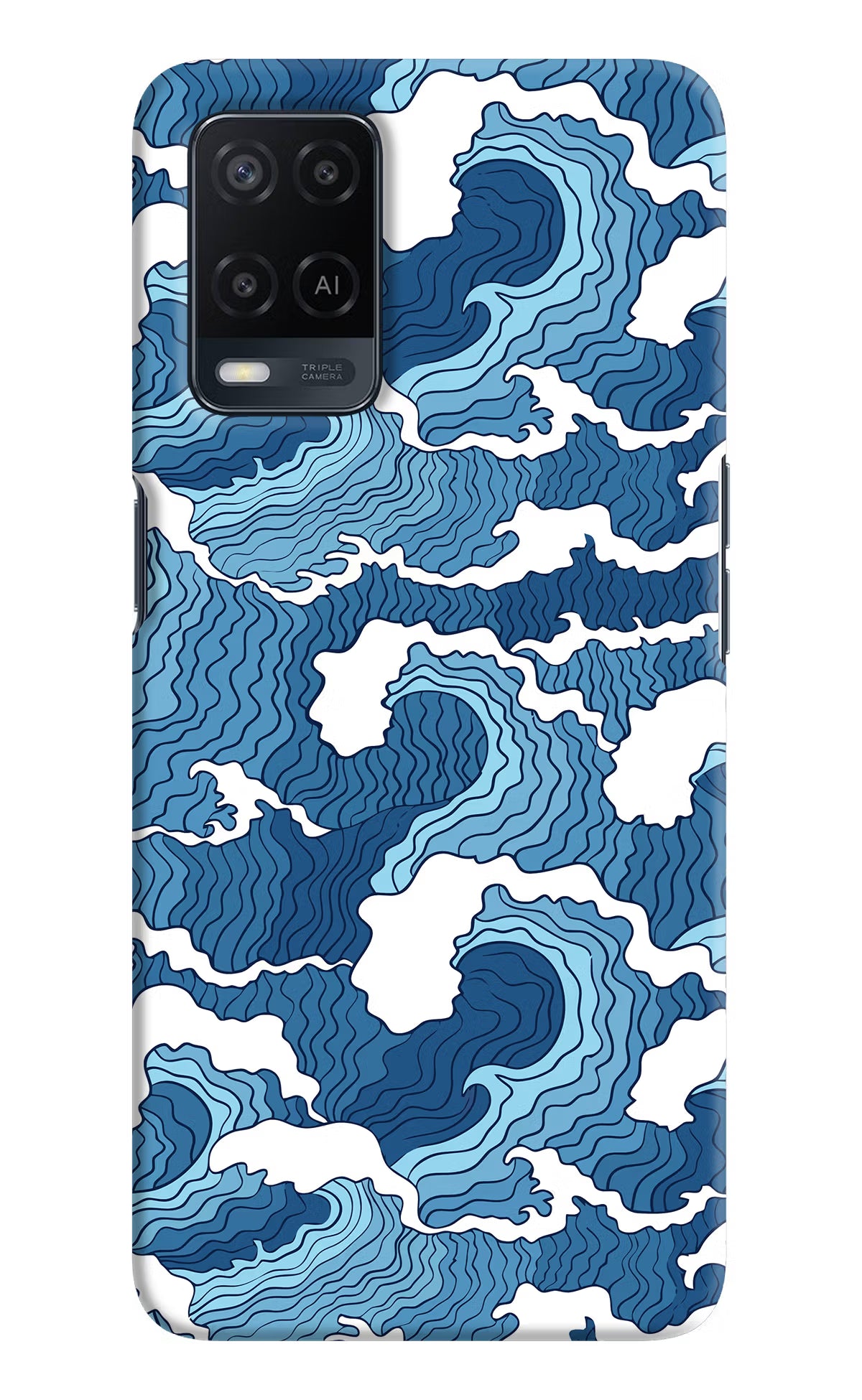 Blue Waves Oppo A54 Hard Case Back Cover by Casekaro