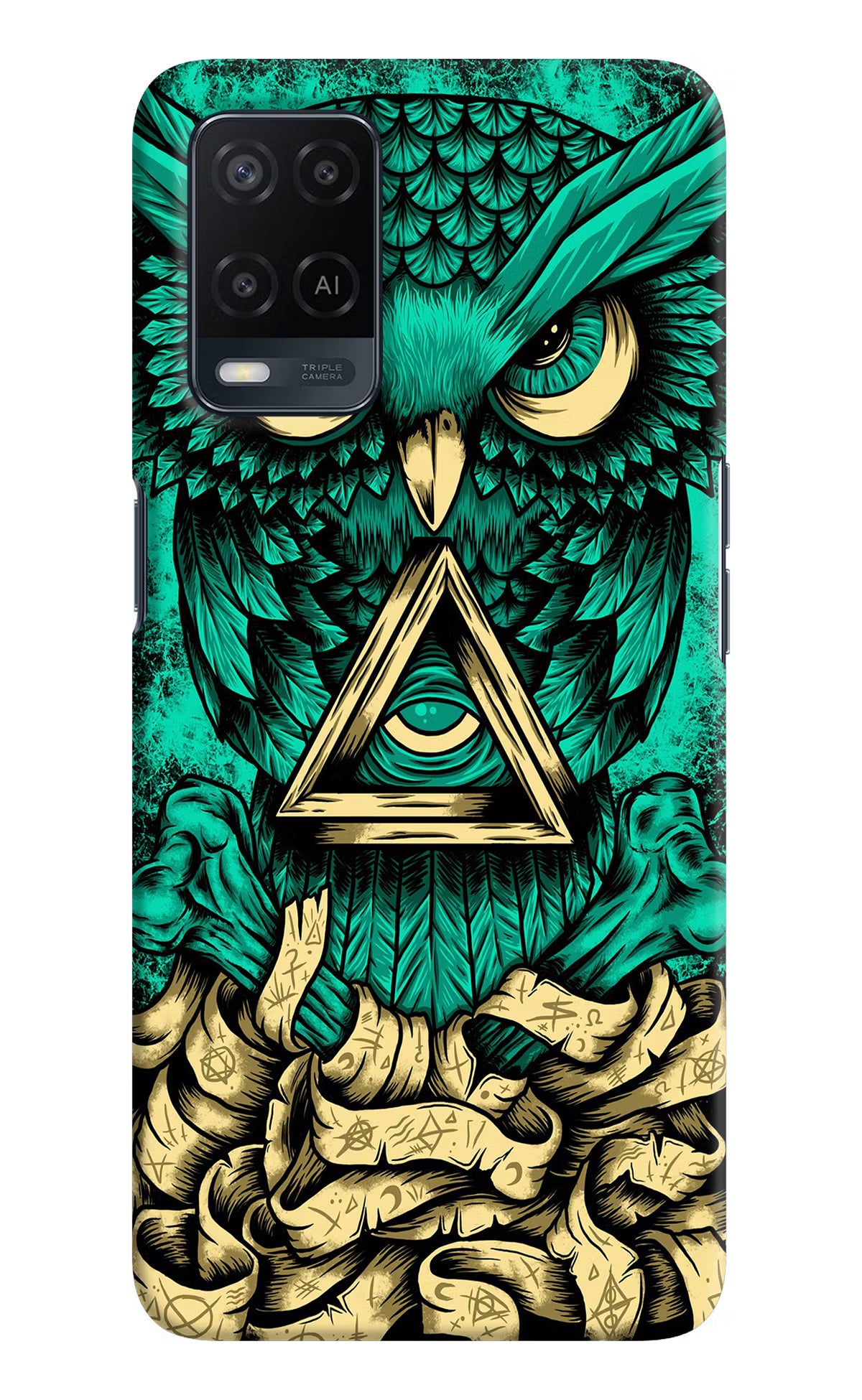 Green Owl Oppo A54 Hard Case Back Cover by Casekaro