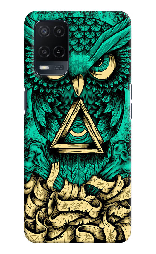 Green Owl Oppo A54 Hard Case Back Cover by Casekaro
