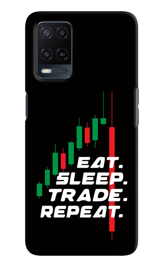 Eat Sleep Trade Repeat Oppo A54 Hard Case Back Cover by Casekaro