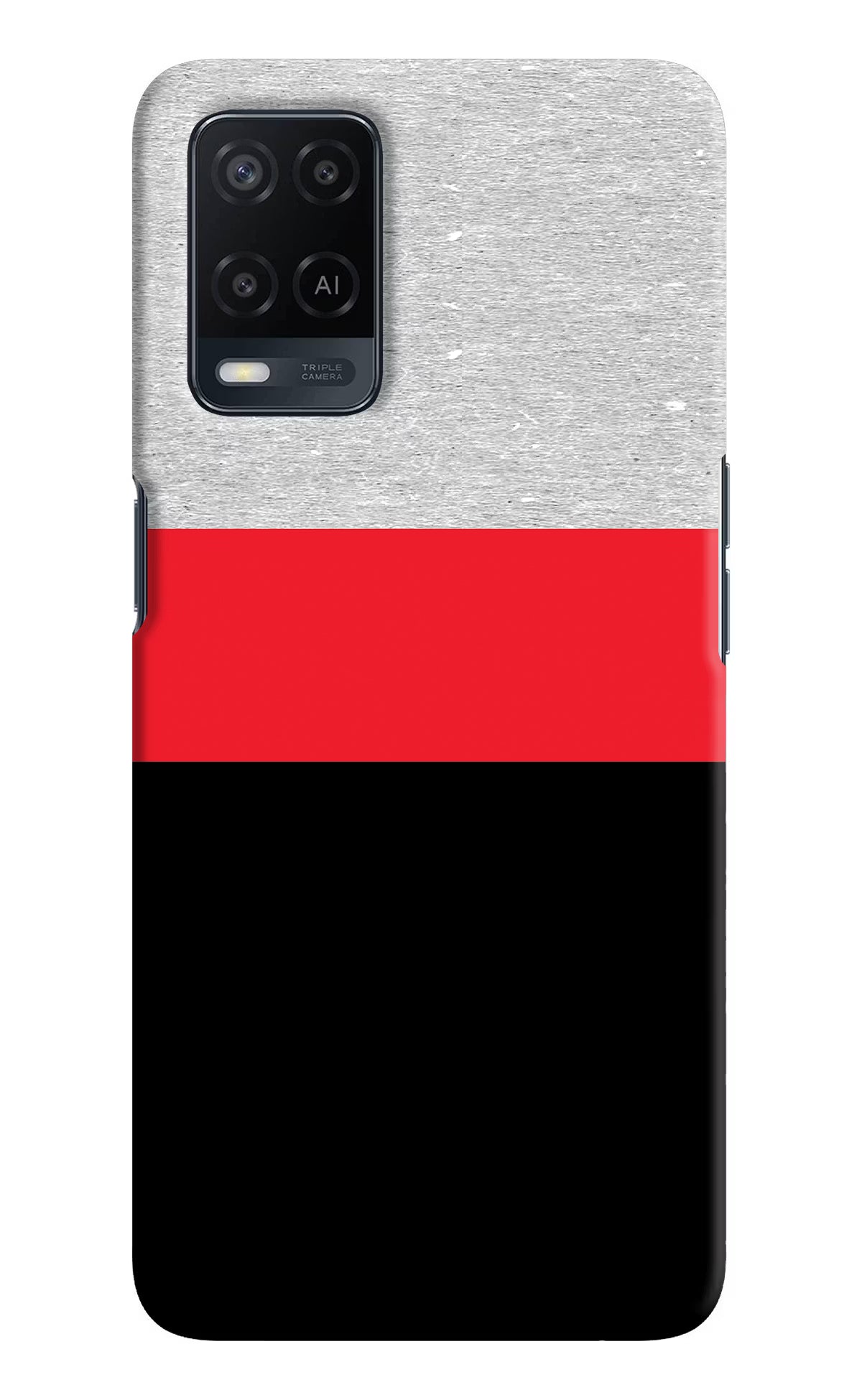 Tri Color Pattern Oppo A54 Hard Case Back Cover by Casekaro