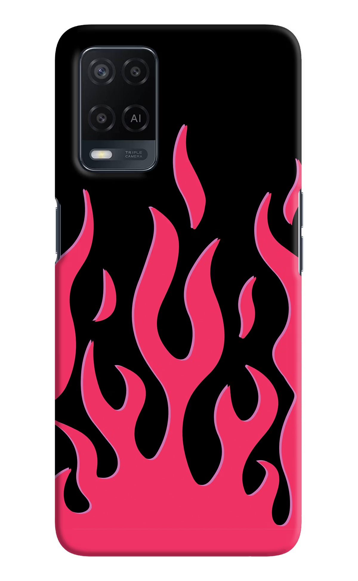 Fire Flames Oppo A54 Hard Case Back Cover by Casekaro