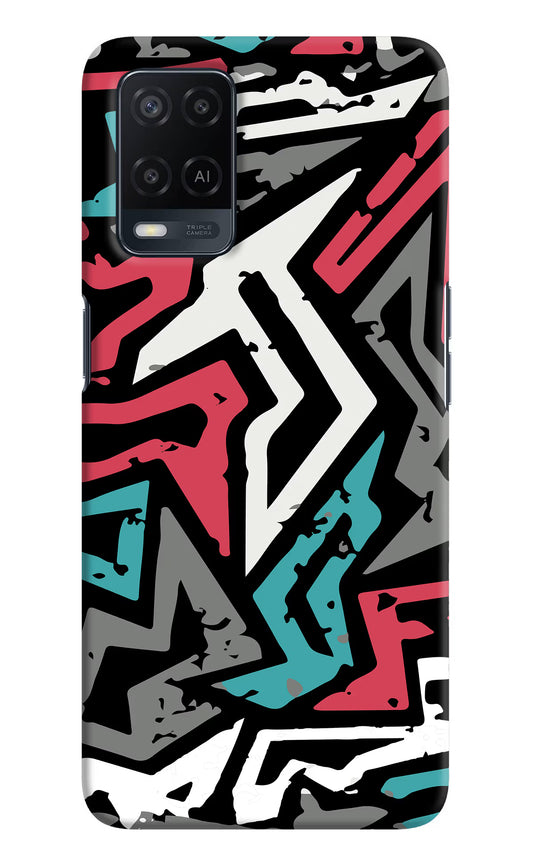 Geometric Graffiti Oppo A54 Hard Case Back Cover by Casekaro