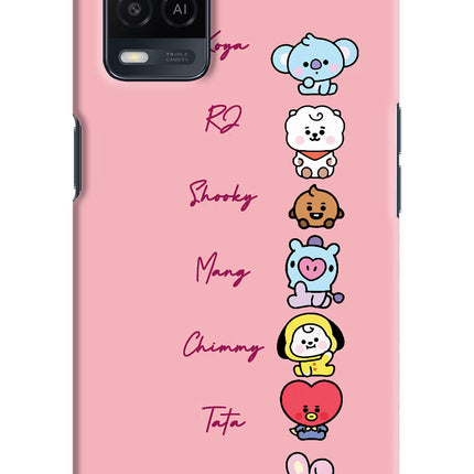 BTS names Oppo A54 Hard Case Back Cover by Casekaro