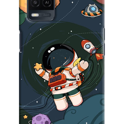 Cartoon Astronaut Oppo A54 Hard Case Back Cover by Casekaro