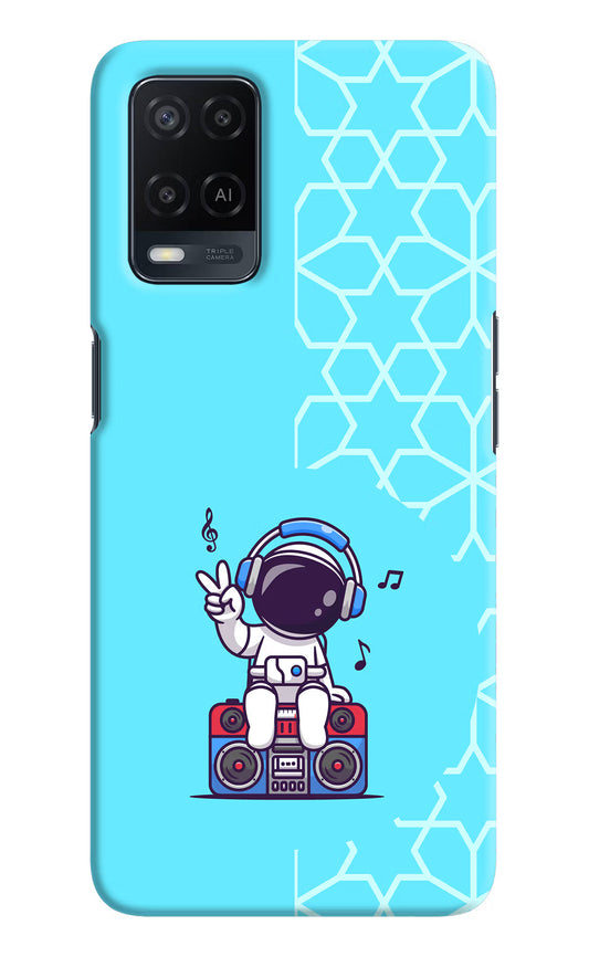 Cute Astronaut Chilling Oppo A54 Hard Case Back Cover by Casekaro