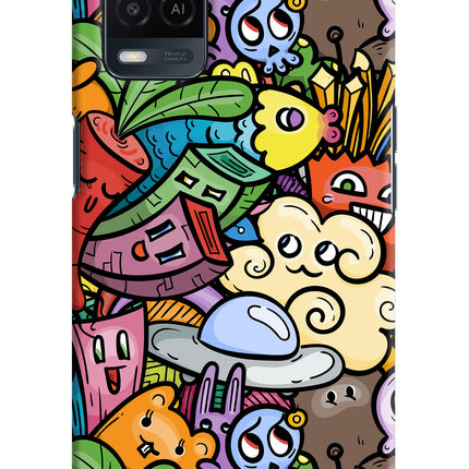 Veggie Doodle Oppo A54 Hard Case Back Cover by Casekaro