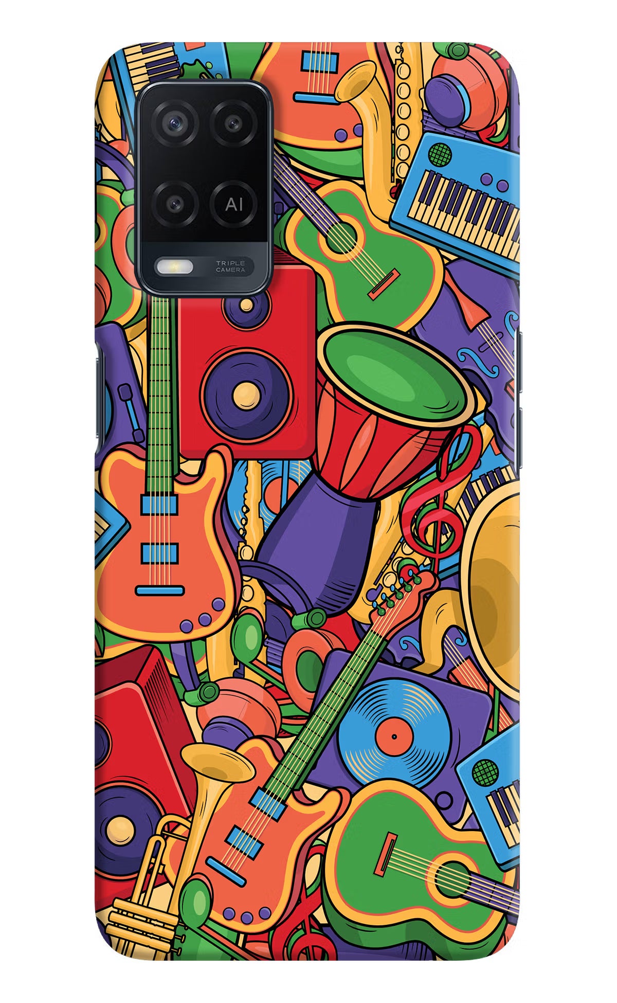 Music Instrument Doodle Oppo A54 Hard Case Back Cover by Casekaro