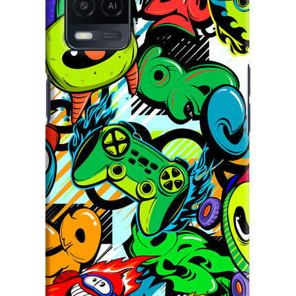 Game Doodle Oppo A54 Hard Case Back Cover by Casekaro