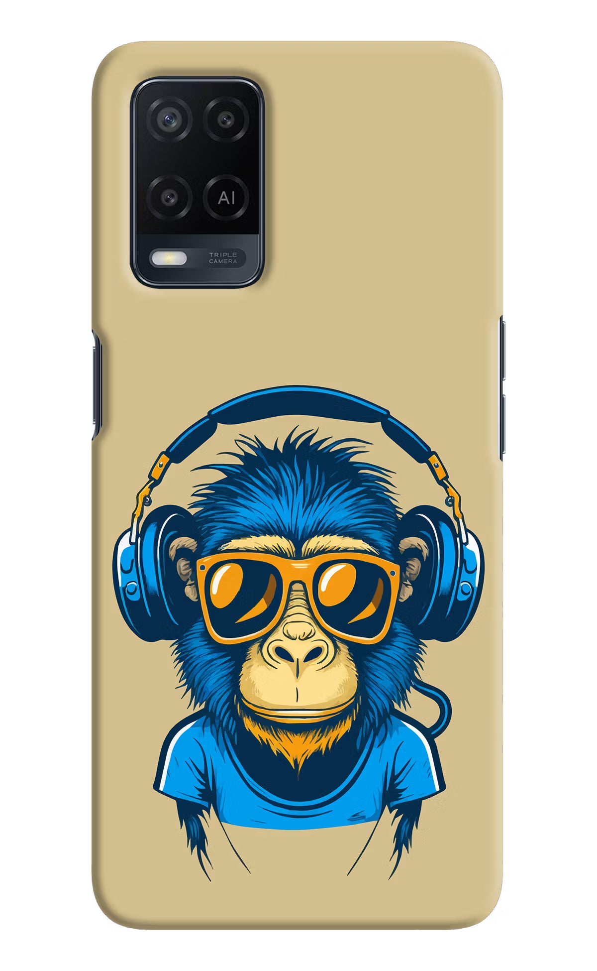 Monkey Headphone Oppo A54 Hard Case Back Cover by Casekaro