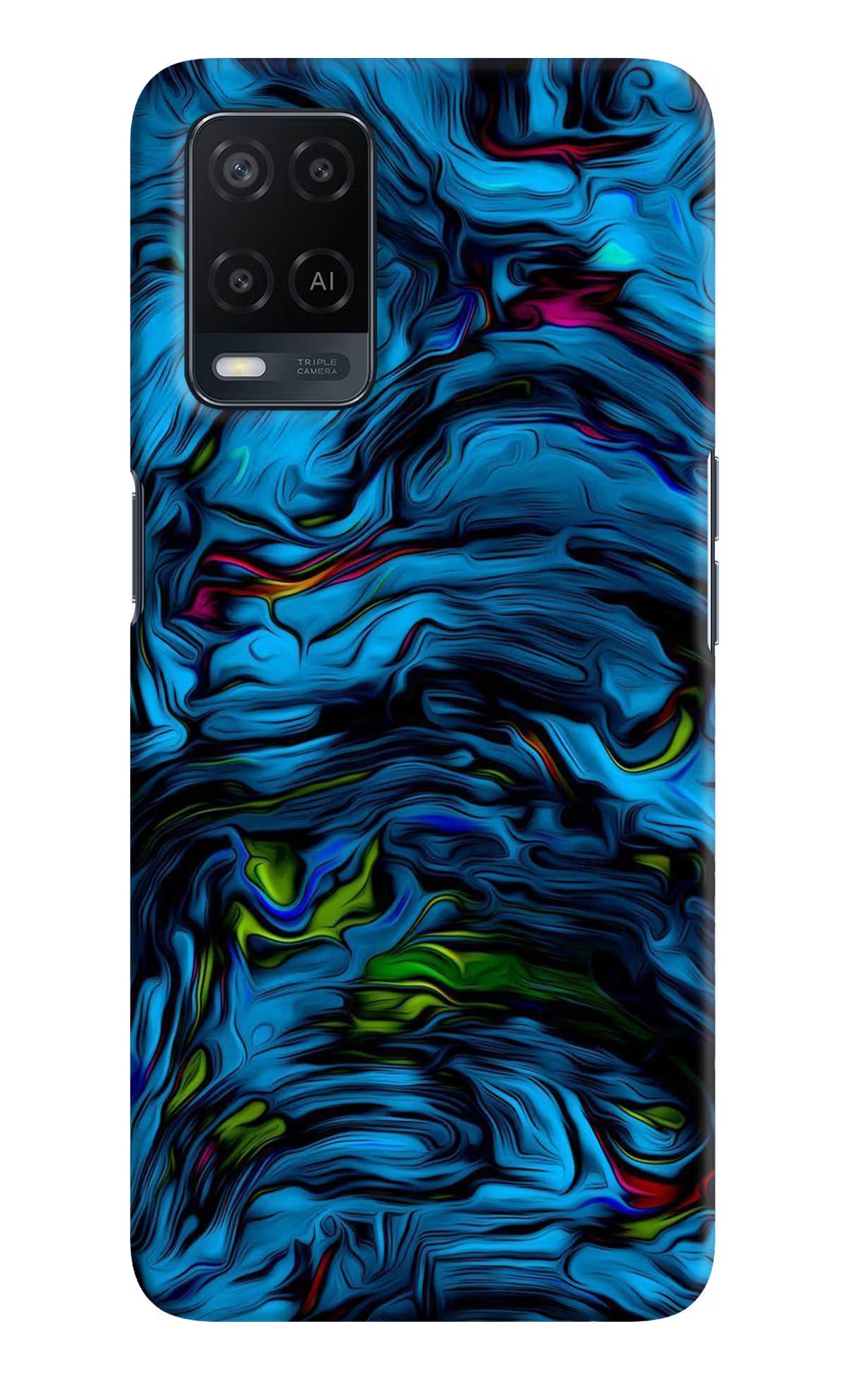 Dark Blue Abstract Oppo A54 Hard Case Back Cover by Casekaro