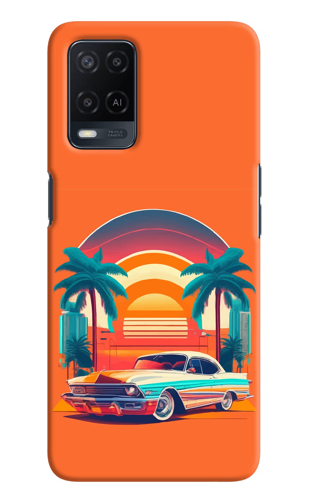 Palm Drive 80s Oppo A54 Hard Case Back Cover by Casekaro