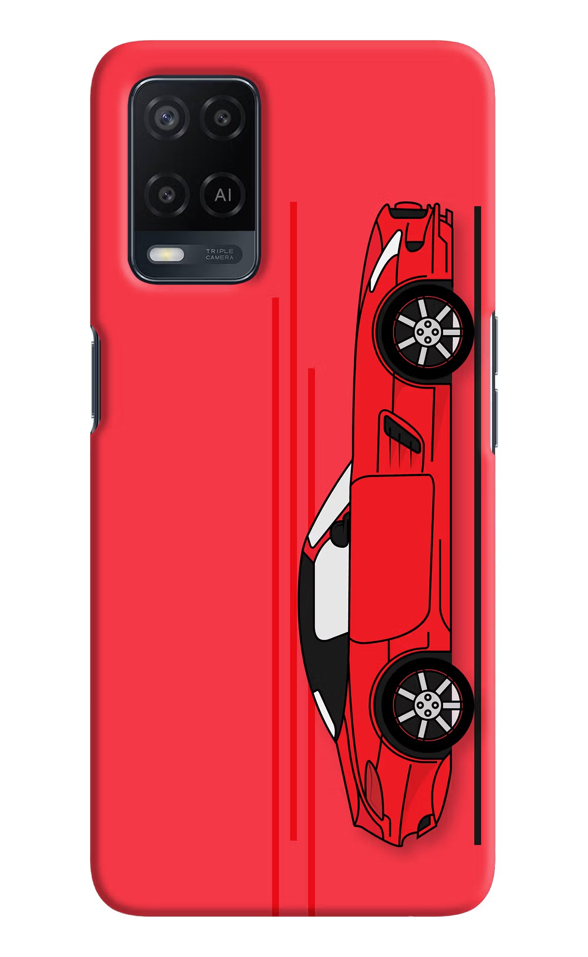 Red Velocity Oppo A54 Hard Case Back Cover by Casekaro