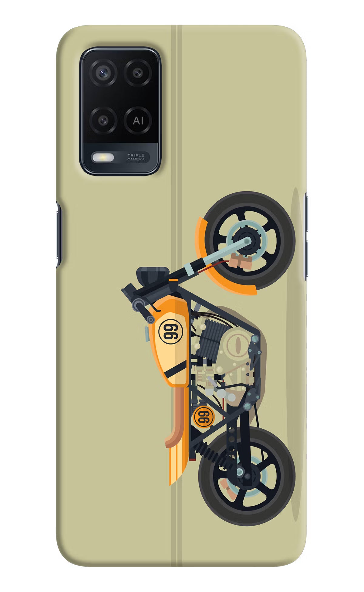Vertical Speedster Oppo A54 Hard Case Back Cover by Casekaro
