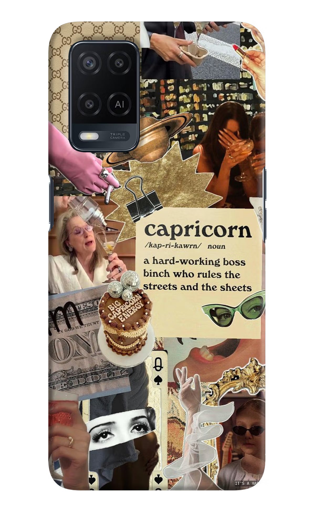 Capricorn Zodiac Oppo A54 Hard Case Back Cover by Casekaro