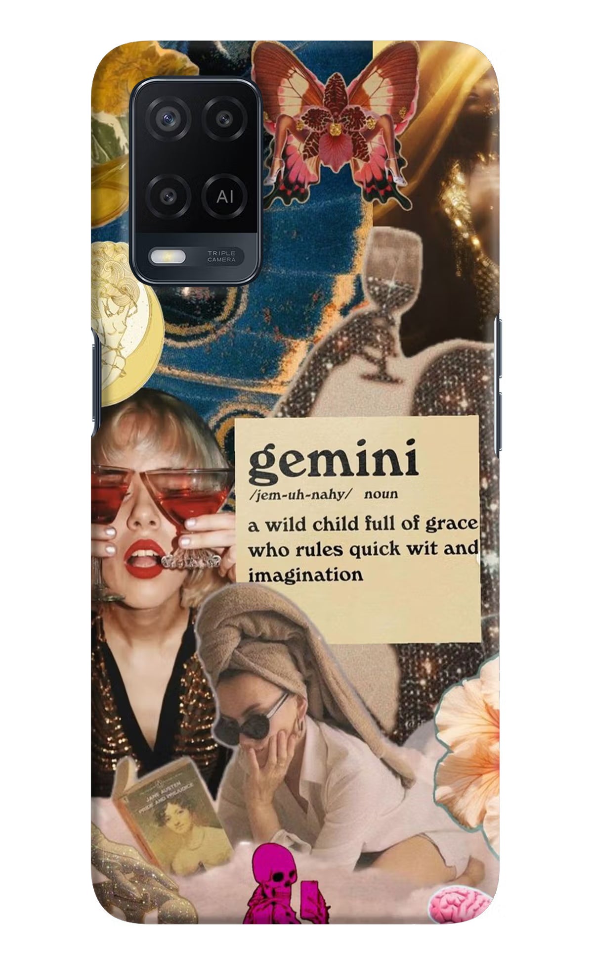Gemini Zodiac Oppo A54 Hard Case Back Cover by Casekaro
