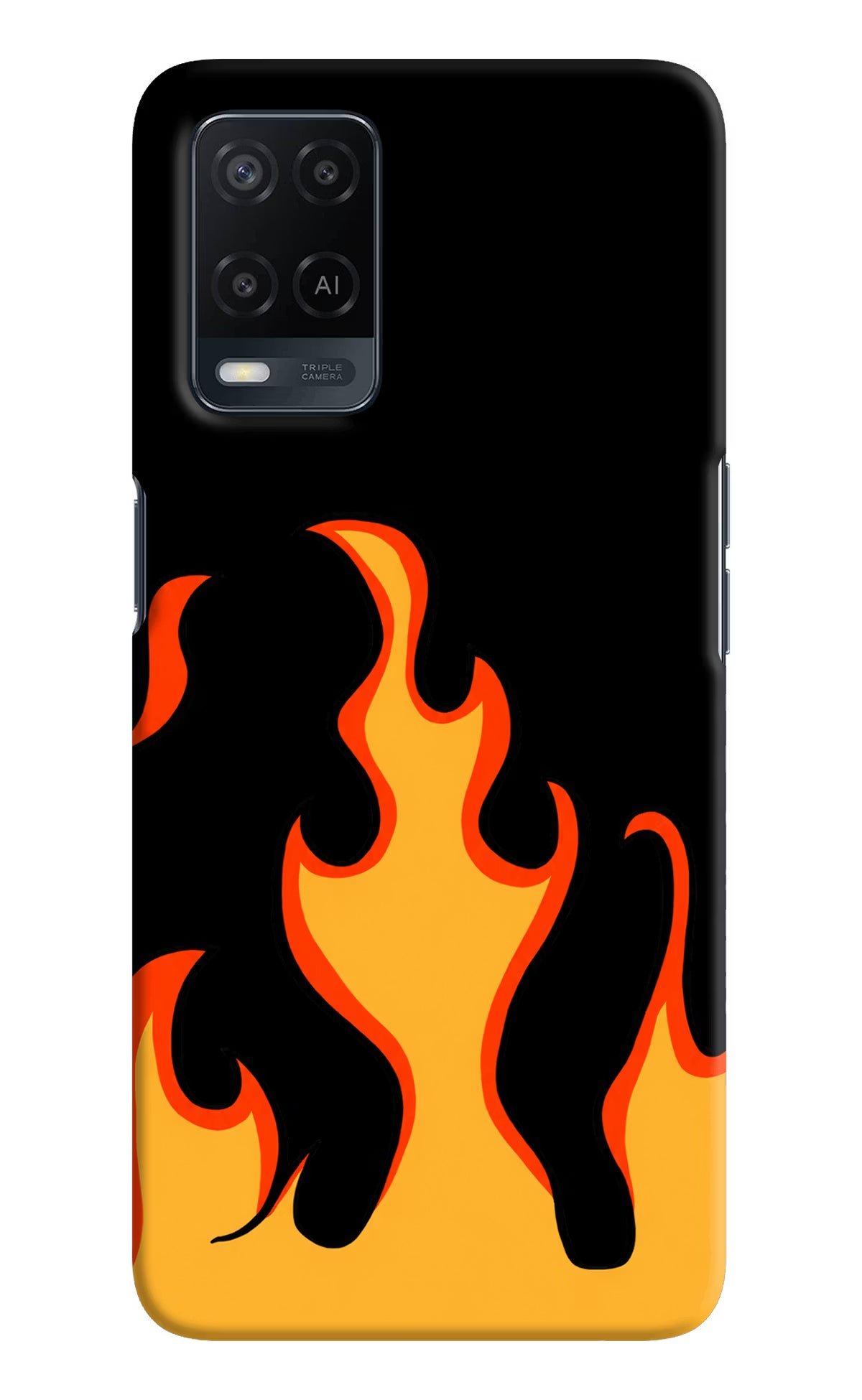 Fired Up – Black Oppo A54 Hard Case Back Cover by Casekaro