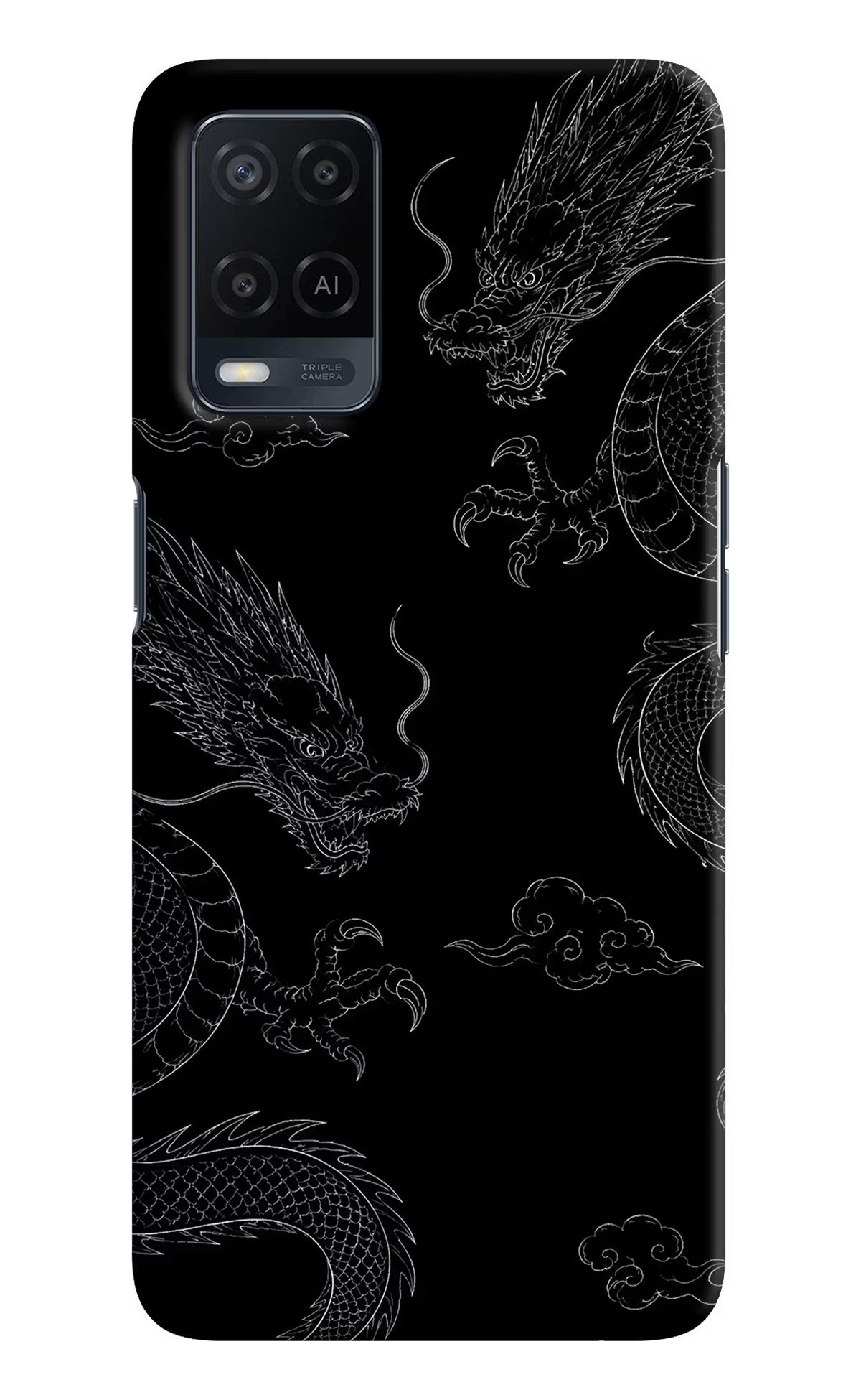Twin Dragons Oppo A54 Hard Case Back Cover by Casekaro