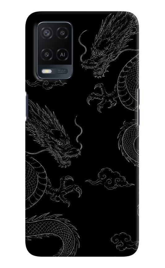 Twin Dragons Oppo A54 Hard Case Back Cover by Casekaro