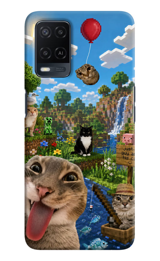 Minecraft Cat Chaos Oppo A54 Hard Case Back Cover by Casekaro