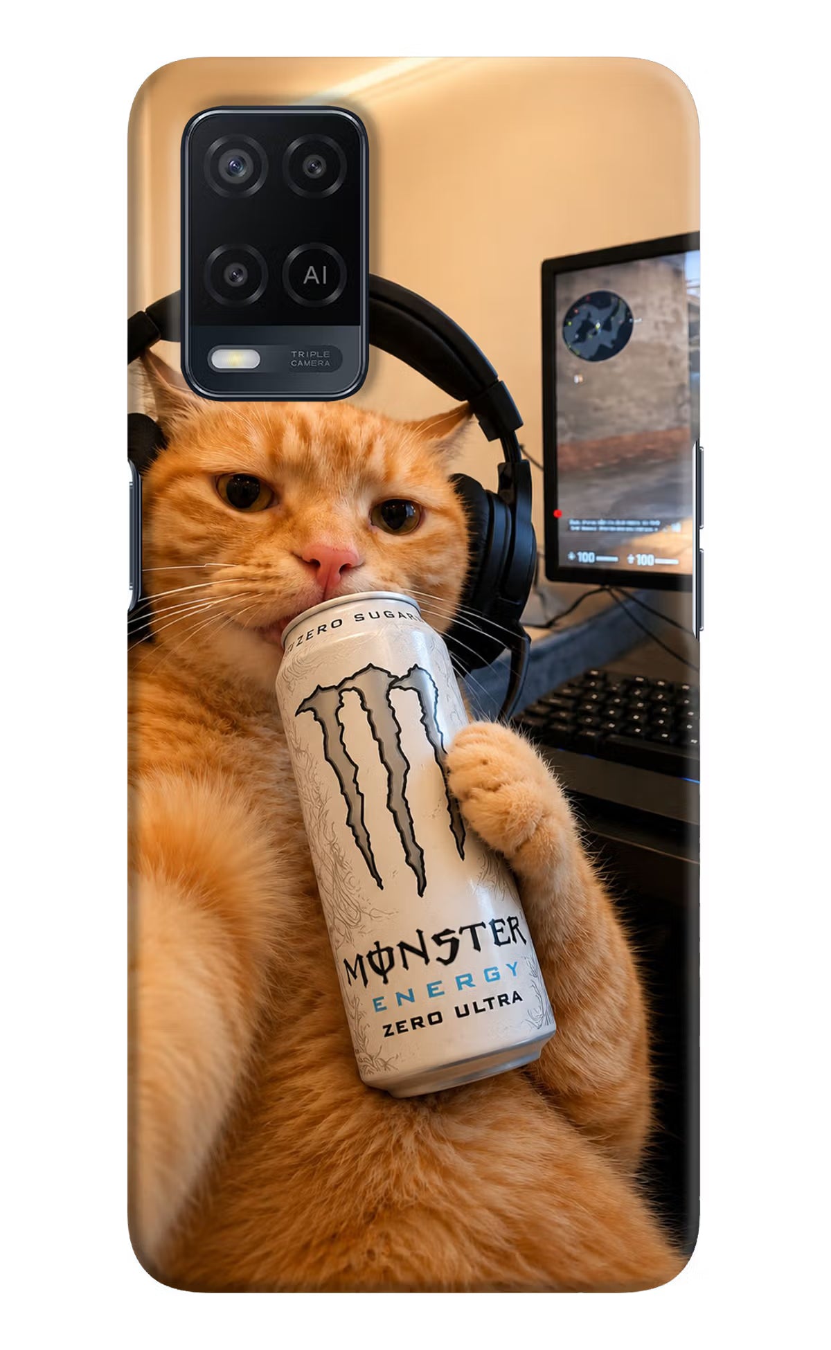 Gamer Cat Energy Oppo A54 Back Cover