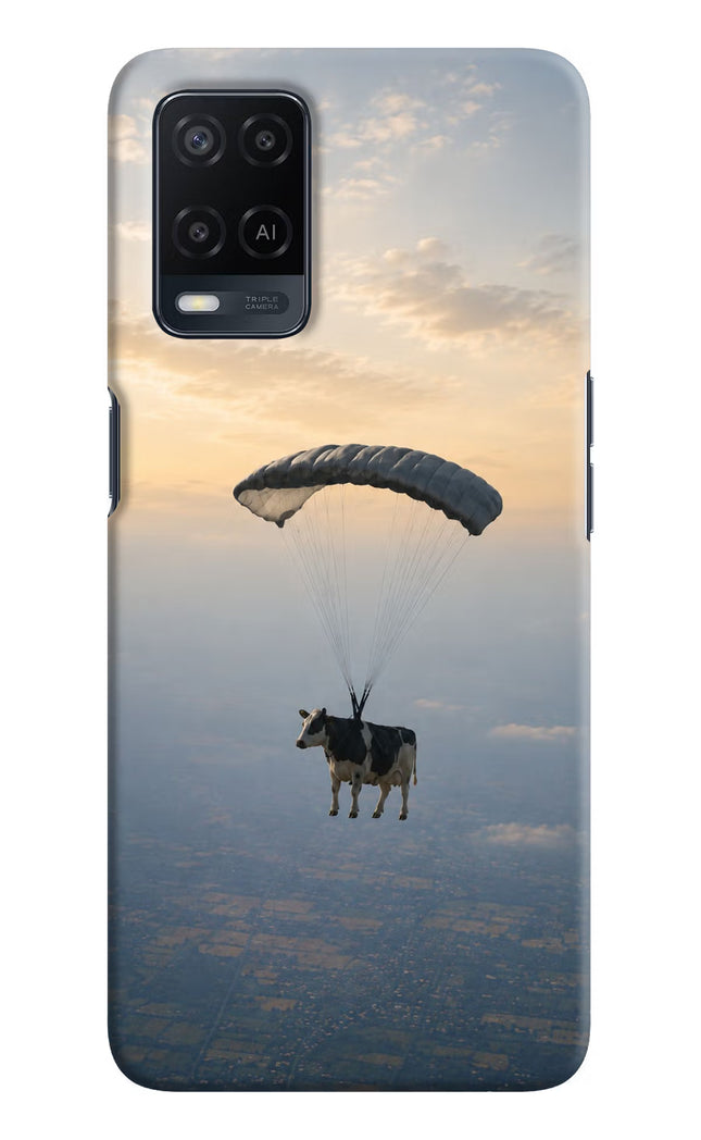 Skydiving Cow Oppo A54 Hard Case Back Cover by Casekaro
