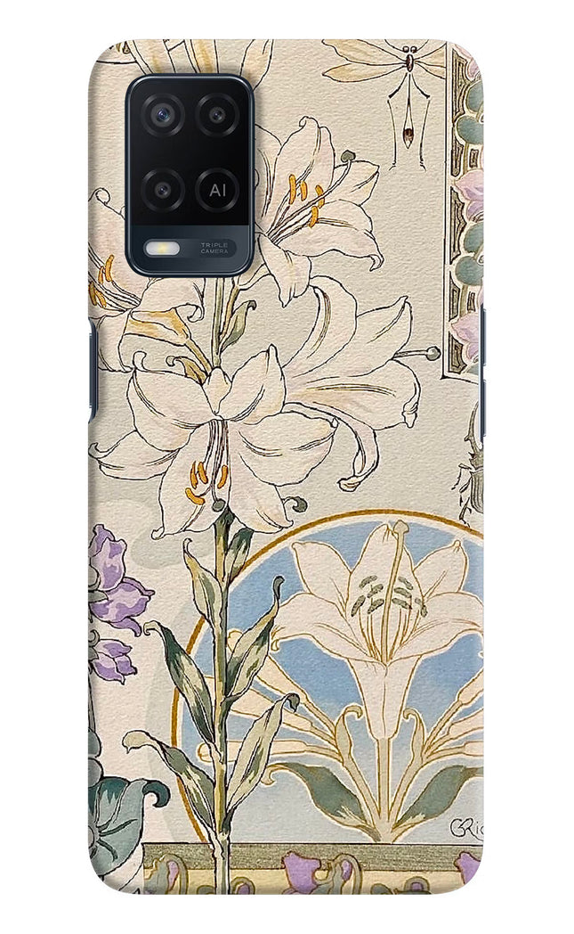 White Lily Oppo A54 Hard Case Back Cover by Casekaro
