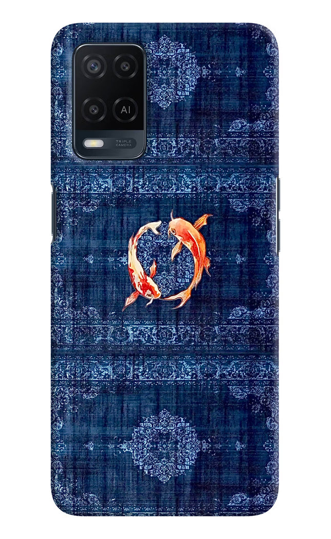 Koi Blue Oppo A54 Hard Case Back Cover by Casekaro