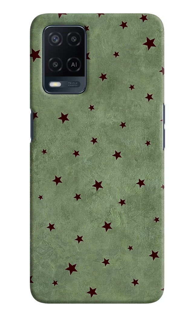 Green Stars Oppo A54 Hard Case Back Cover by Casekaro