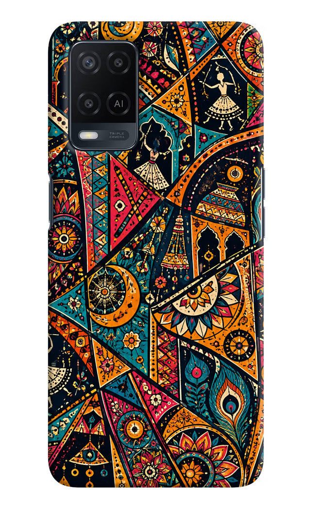 Folk Print Oppo A54 Hard Case Back Cover by Casekaro