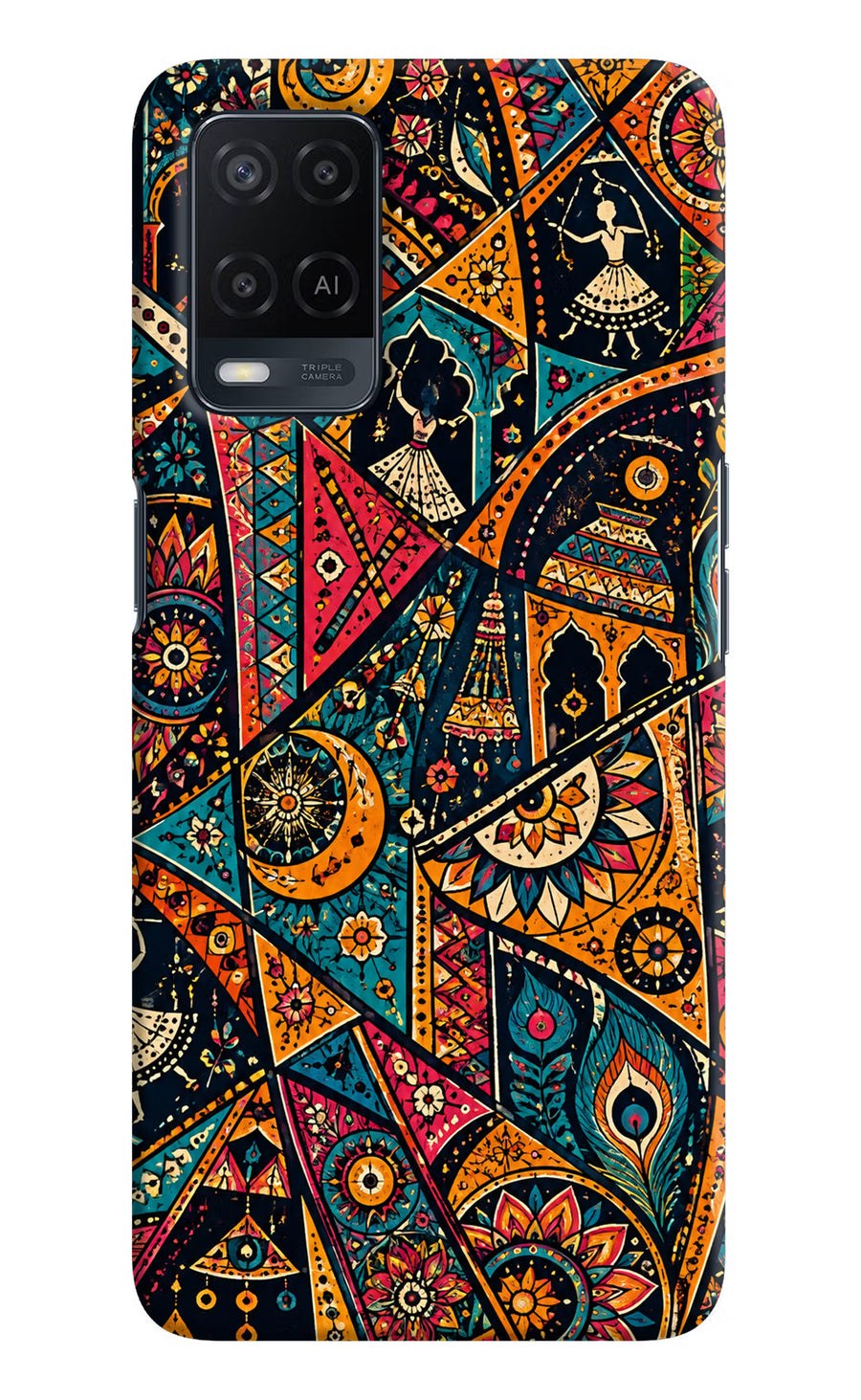 Folk Print Oppo A54 Back Cover, Hard case