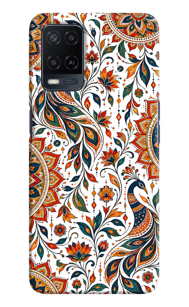 White Mayura Oppo A54 Hard Case Back Cover by Casekaro