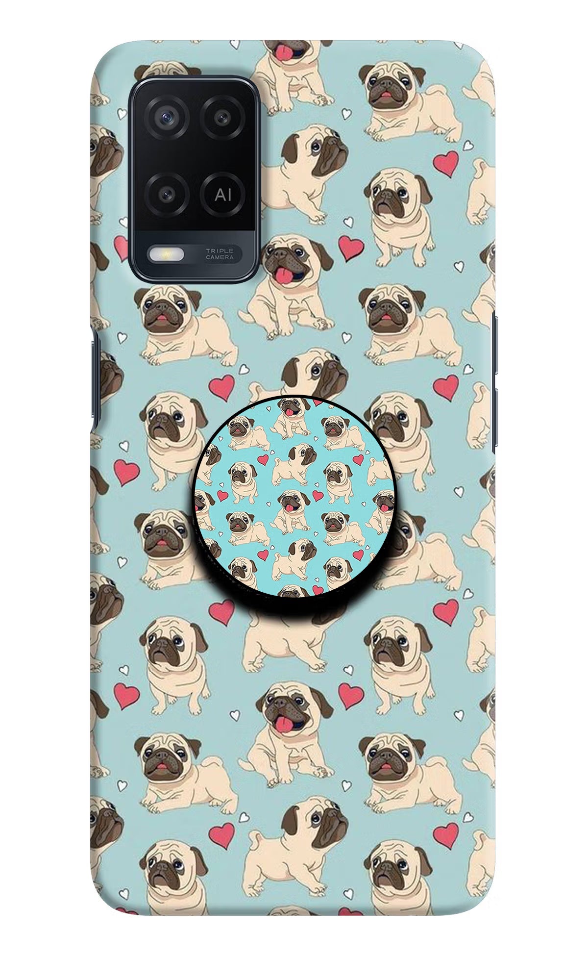 Pug Dog Oppo A54 Pop Case by Casekaro