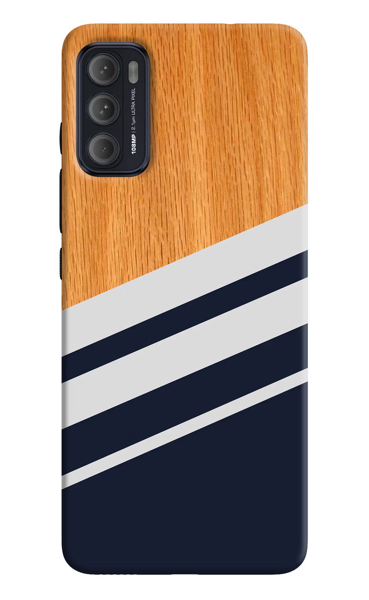 Blue and white wooden Moto G60/G40 Fusion Back Cover