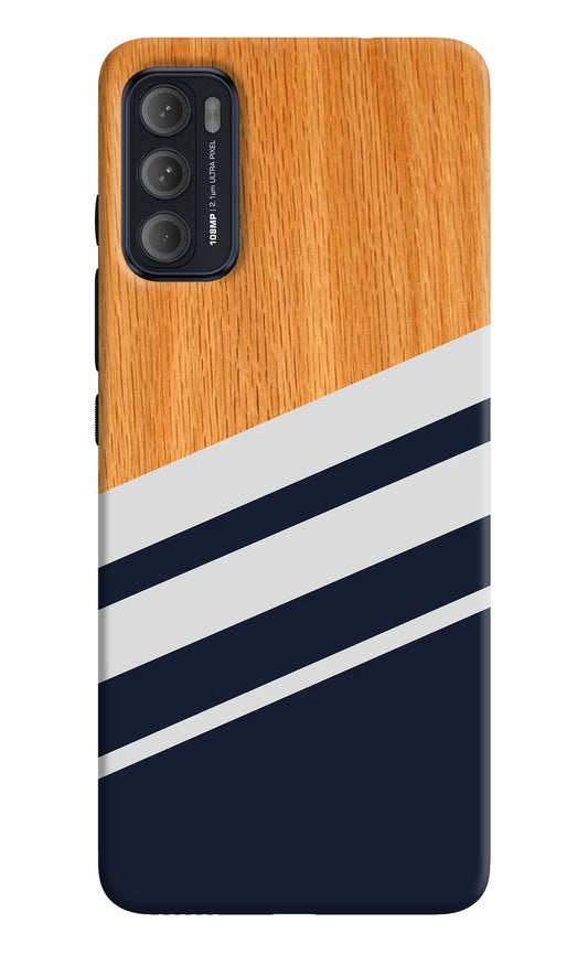 Blue and white wooden Moto G60/G40 Fusion Back Cover