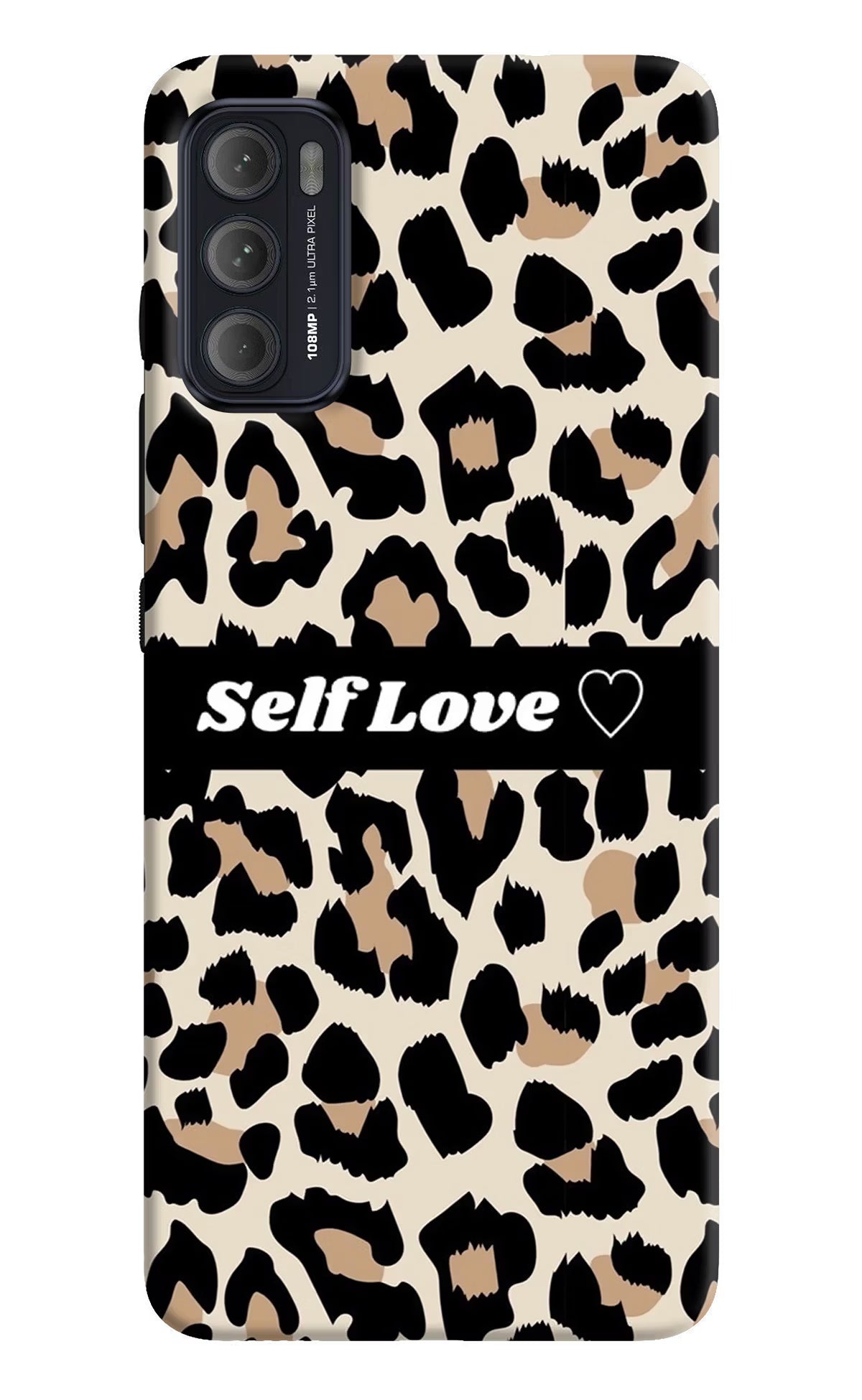 Leopard Print Self Love Moto G60/G40 Fusion Back Cover