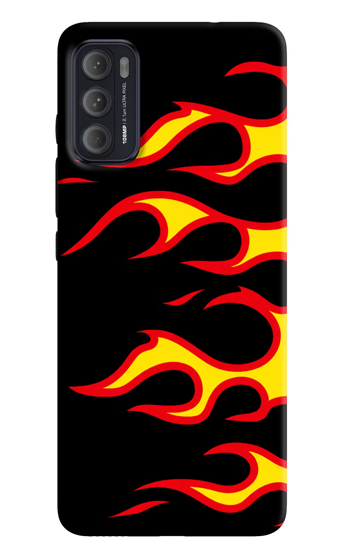 Side Sweep Flames Moto G60/G40 Fusion Hard Case Back Cover by Casekaro