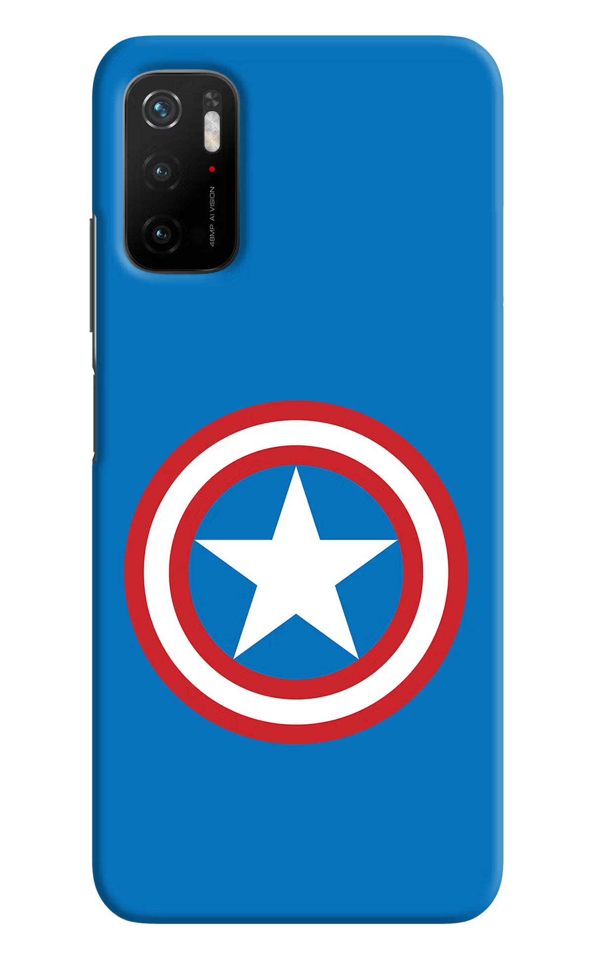 Captain America Logo Poco M3 Pro 5G Hard Case Back Cover by Casekaro
