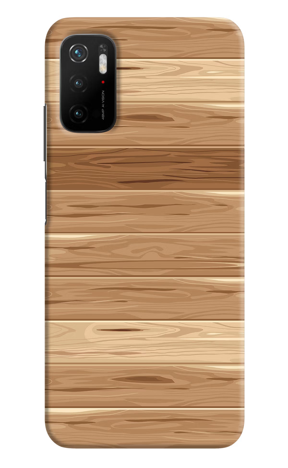 Wooden Vector Poco M3 Pro 5G Hard Case Back Cover by Casekaro