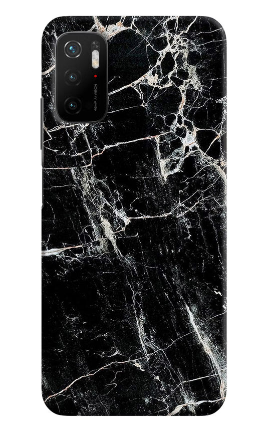 Black Marble Texture Poco M3 Pro 5G Hard Case Back Cover by Casekaro